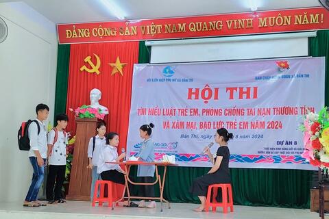 Xã Bản Thi tổ chức thành công Hội thi Tìm hiểu Luật trẻ em, phòng chống tai nạn thương tích và xâm hại, bạo lực trẻ em năm 2024