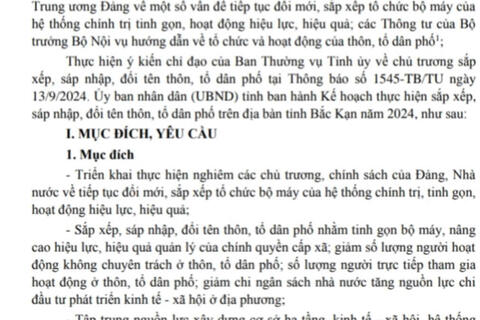 Phương án sắp xếp, sáp nhập thôn trên địa bàn xã Bản Thi